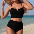 thumbnail image 1 of BRGZLK Women's Bikini Sets High Waisted Tummy Control Swim Bottom Ruched Bathing Suits Full Coverage Two Piece Swimwears, 1 of 4