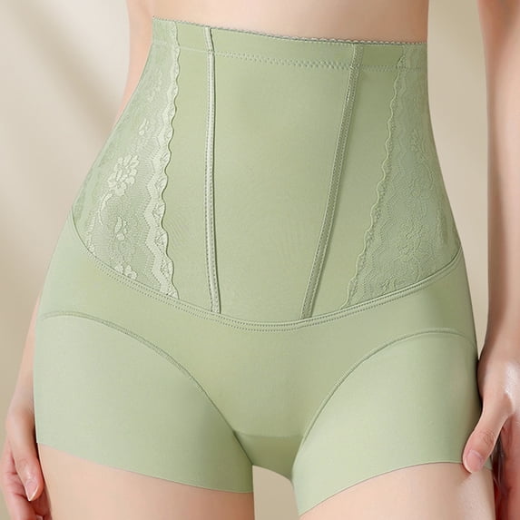 BRGZLK Women's Boxer Briefs Fashion High-Wais Tummy Control Soft Comfortable Breathable Butt Lifting Thigh Slimmer Slip Underwear Green M