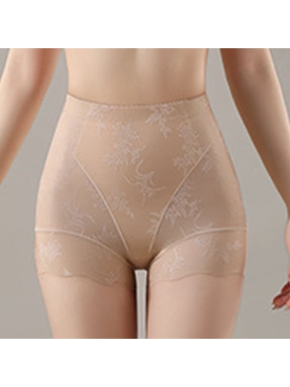 Women's Boxer Briefs Lace Shapewear Panties Mesh Fashion High-Waist Scalloped Edge Comfortable Breathable Triangle Panties Khaki XL