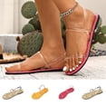 thumbnail image 1 of BRGZLK Women 's Flat Sandals Casual Versatile Transparent Strap Low Heel Plus Size Shoes Summer Gold Toe Ring Strappy Dressy Metallic Open Toe Flip Flops Beach Vacation Slides 2026, 1 of 7