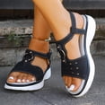 thumbnail image 1 of BRGZLK Women's Flat Sandals Summer Hollot Out Comfortable Arch Support Walking Sandals Breathable Soft Sole Comfortable Platform Sandal Shoes Black 5.5, 1 of 8