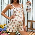 thumbnail image 1 of BRGZLK Women's Maternity Overalls Shorts 2026 Summer Cute Floral Print Button Ribbed Romper Soft Comfortable Pregnancy Short Jumpsuits with Pockets Beige S, 1 of 5