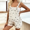 thumbnail image 1 of BRGZLK Women's Maternity Overalls Shorts 2026 Summer Cute Heart Print Button Ribbed Romper Soft Comfortable Pregnancy Short Jumpsuits with Pockets White M, 1 of 6