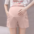 thumbnail image 1 of BRGZLK Women's Maternity Shorts Summer 3" Over Belly Wide Leg Pleated Plus Size Cotton Comfy Stretch Waist Pregnancy Casual Dressy Work Shorts Pink XL, 1 of 5