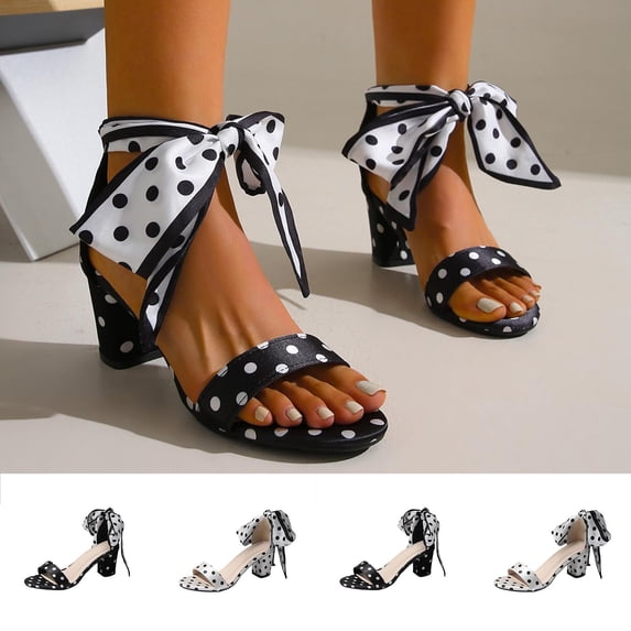BRGZLK Women 's Patent Leather Square Open Toe Heart Shape Stiletto Sandals with Fashion Straps Backless Slingback Slip On Kitten Versatile Fairy Style Bow Heel Sandals