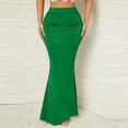 thumbnail image 1 of BRGZLK Women's Plus Size Skirt Summer 2026 Casal Solid Color High Waisted Bodycon Ruched Maxi Skirts Going Out Outfit，Women Gifts Green M, 1 of 6