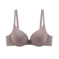 thumbnail image 1 of BRGZLK Women's Push Up T-Shirt Bras Solid Color Seamless Anti-Sagging Underwire Padded Lightweight Lingerie Dark Gray 38, 1 of 2