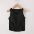 thumbnail image 1 of BRGZLK Women's Sleeveless Top Fashion Solid Color With Chest Pad No Steel Rings Bottom Camisole Basic Cami Tank Top Black L, 1 of 6