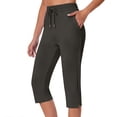 thumbnail image 1 of BRGZLK Women's Solid Color Capri Pants Drawstring Elastic Waist Loose Soft Casual Capris with Pockets, Sweatpants Yoga Pants for Summer Daily 2026 Dark Gray XXL, 1 of 5