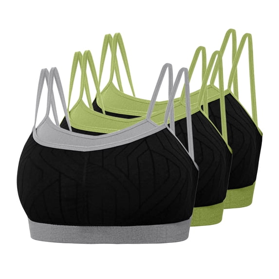 BRGZLK Women's Sports Bras Pack of 3 Fashion Comft Lightweight Camisole Elastic Breathable Plus Size Sports Bra Sports Tank Top Dark Gray M