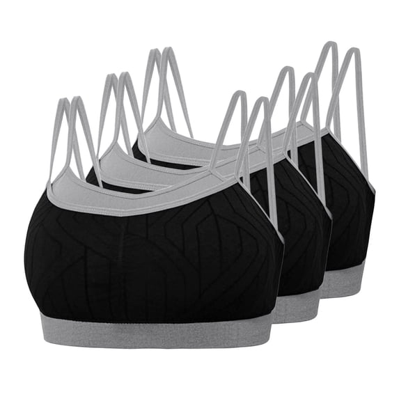 BRGZLK Women's Sports Bras Pack of 3 Fashion Comft Lightweight Camisole Elastic Breathable Plus Size Sports Bra Sports Tank Top Gray M