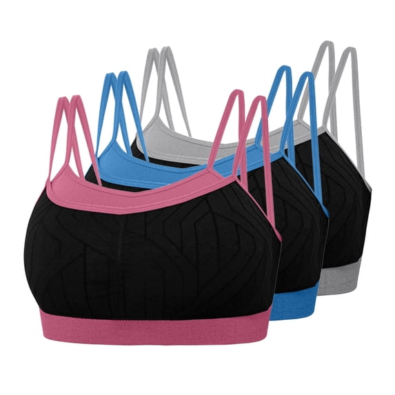 BRGZLK Women's Sports Bras Pack of 3 Fashion Comft Lightweight Camisole Elastic Breathable Plus Size Sports Bra Sports Tank Top Watermelon Red XL