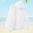 thumbnail image 1 of BRGZLK Women's Sunscreen Long Sleeved Jackets Trendy Solid Color Full-Zip Casual Lightweight Breathable Summer Outwear with Hood White M, 1 of 7