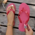 thumbnail image 1 of BRGZLK Women's Waterproof Flip Flops Sandals Spring Summer Casual Trendy Versatile Flat Beach Flops with Rubber Soles Plus Size Soft Soled Lightweight Sandals Red 9, 1 of 5