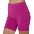 thumbnail image 1 of BRGZLK Women's cotton Yoga Short Plus Size High Waisted Breathable Workout Gym Leggings Fashion Solid cozy Sports Shorts Hot Pink S, 1 of 4