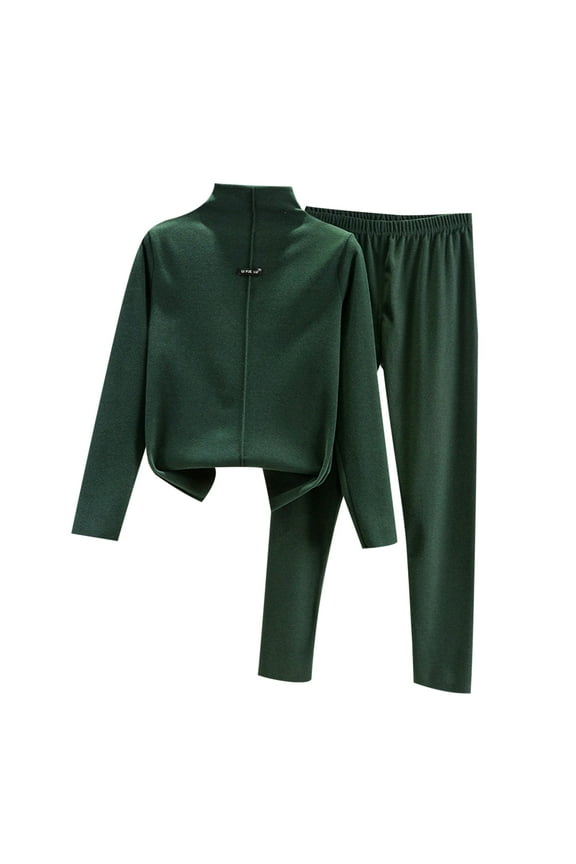 Womens 2 Piece Outfit Ladies Double Sided Velvet Tops Winter Warm Self Heating Tracksuit Sets Oversized Plush Thick Set Fleece Sherpa Sweatshirt and Wide Leg Pants Sets