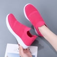 thumbnail image 1 of BRGZLK Womens Athletic Shoes Summer Trendy Solid Color Slip On Tennis Workout Sneakers Mesh Breathable Lightweight Casual Slip On Shoes for Running Walking Hot Pink 7, 1 of 9