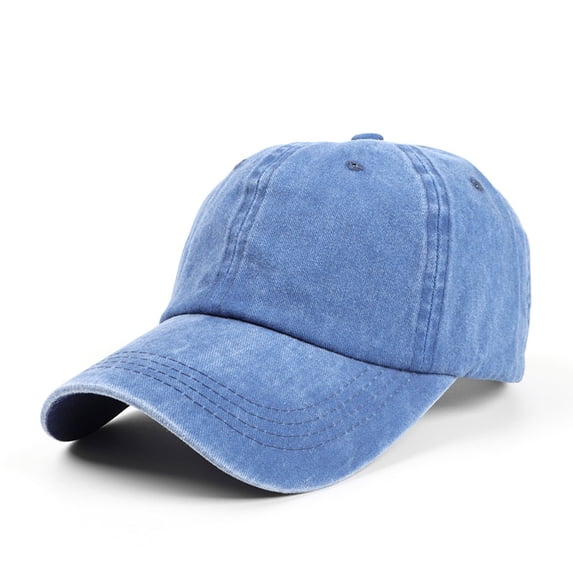 BRGZLK Womens Baseball Cap Soft Crown Versatile Retro Washed Adjustable Denim Cap for Golf Travel or Daily Wear Dark Blue Free Size
