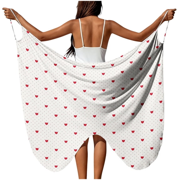 BRGZLK Womens Beach Cover Ups Summer Graphic Print Swimsuit Coverup Tropical Vacation Lightweight Scarf Bikini Cover-Up for Women 2026 White H L