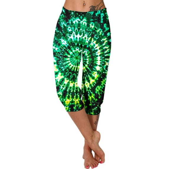 BRGZLK Womens Capri Joggers Sweatpants Trendy Soft Comfy Pants Crop Cropped Golf Pants with Pockets and Drawstring Green M