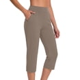 thumbnail image 1 of BRGZLK Womens Capri Pants High Waisted Straight Leg Yoga Capris Leggings Summer Workout Stretch Cropped Pant with Pockets, 1 of 6