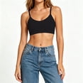 thumbnail image 1 of BRGZLK Womens Cotton Bras Wireless 2026 Solid Color Spaghetti Strap Seamless Comfortable Cami Bra for Everyday Black XL, 1 of 6