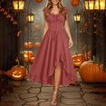 thumbnail image 1 of BRGZLK Womens Halloween Dress Gothic Sleeveless Smocked Ruffle Asymmetrical Hem Vintage Lace Up Tank Dresses Medieval Renaissance Festival Party Cosplay Costume Watermelon Red L, 1 of 6