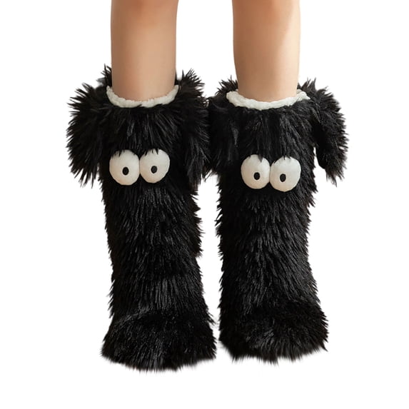 BRGZLK Womens Lamb Fleece Floor Socks Super Soft Warm Gifts for Women Fluffy Fuzzy Socks Cozy Socks for Home Sleeping Yoga Black One Size