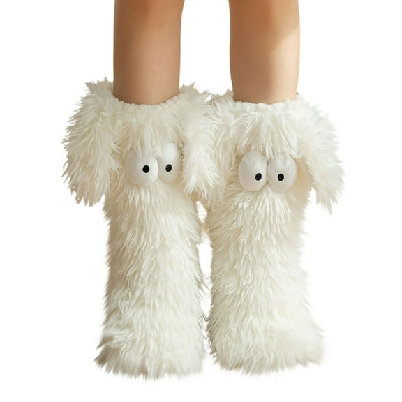 BRGZLK Womens Lamb Fleece Floor Socks Super Soft Warm Gifts for Women Fluffy Fuzzy Socks Cozy Socks for Home Sleeping Yoga White One Size