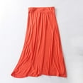 thumbnail image 1 of BRGZLK Womens Maxi Skirts Casual Plus Size Solid Color Flared Skirt Soft Stretchy High Waist Flowy Boho Skirt for Casual Dressy Orange L, 1 of 3