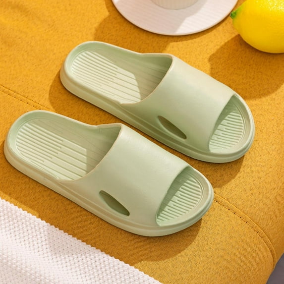 BRGZLK Womens Mens Solid Color Hollow Thickening Super Soft Breathable Non-Slip Bedroom Home Slippers