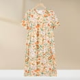 thumbnail image 1 of BRGZLK Womens Nightgowns Fashion Print Short Sleeve Round Neck Home Nightgown Dress Casual Cozy Long Nightgown Yellow XXL, 1 of 3