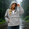 thumbnail image 1 of BRGZLK Womens Rain Jackets Windbreaker Quarter Zip Lightweight Windproof Waterproof Hooded Raincoats with Pockets Outdoor Casual Hiking 2026 Fall Winter Clothes Gray M, 1 of 7
