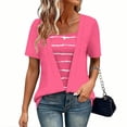 thumbnail image 1 of BRGZLK Womens Short Sleeve Summer Tops Fashionable Casual Printed Round Neck Blouses Shirts T Shirts Beach Vacation Clothes, 1 of 5