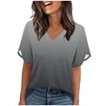 thumbnail image 1 of BRGZLK Womens Short Sleeve Tops Fashion Trendy T Shirts V Neck Summer 2026 Casual Ruffle Loose Tees, 1 of 6