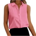 thumbnail image 1 of BRGZLK Womens Sleeveless Button Down Tops Comfortable Breathable Turndown Collar Basic Loose Tank Blouses Casual Office Shirts Pink XL, 1 of 6