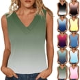 thumbnail image 1 of BRGZLK Womens Sleeveless Striped Design Loose Fit Casual Flowy Tank Tops V-Neck Top Trendy Gradient Summer Shirts Clothes 2026, 1 of 5