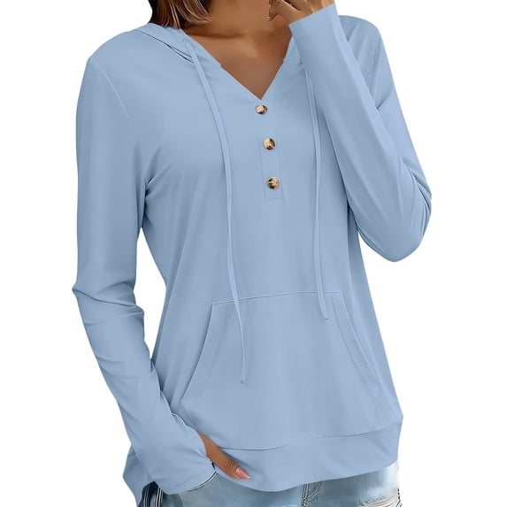 BRGZLK Womens Sun Shirts UPF 50+ Rash Guard 2026 Casual Fahsion UV Protection Quick Dry Hoodies Workout Athletic Tops with Pockets Summer Comfy Loose Fit Clothing Light Blue XL