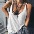 thumbnail image 1 of BRGZLK Womens Tank Tops 2025 Summer Fashion Solid Color Camisole Loose Casual V-Neck Sleeveless T-Shirt White S, 1 of 5