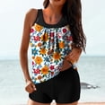thumbnail image 1 of BRGZLK Womens Tankini Bathing Suits Tummy Control Floral Printed 2 Piece Swimsuits with Boy Shorts Modest Swimwear, 1 of 5