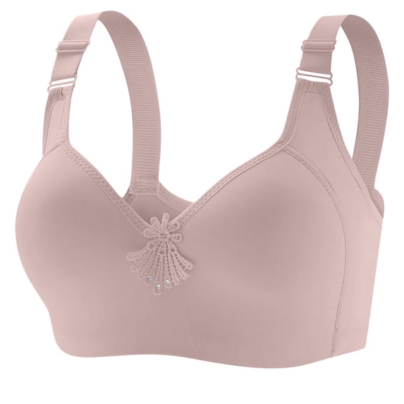 BRGZLK Womens Wireless Bra Seamless Push Up Adjustable Full Coverage Underwear Soft Supportive Sweat Wicking Breathable Bras for Daily Wear Coffee XXL