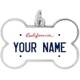 thumbnail image 1 of BRGiftShop Personalized Custom Name Bone Shaped Metal Pet ID Tag with Contact Information California State License Plate, 1 of 2