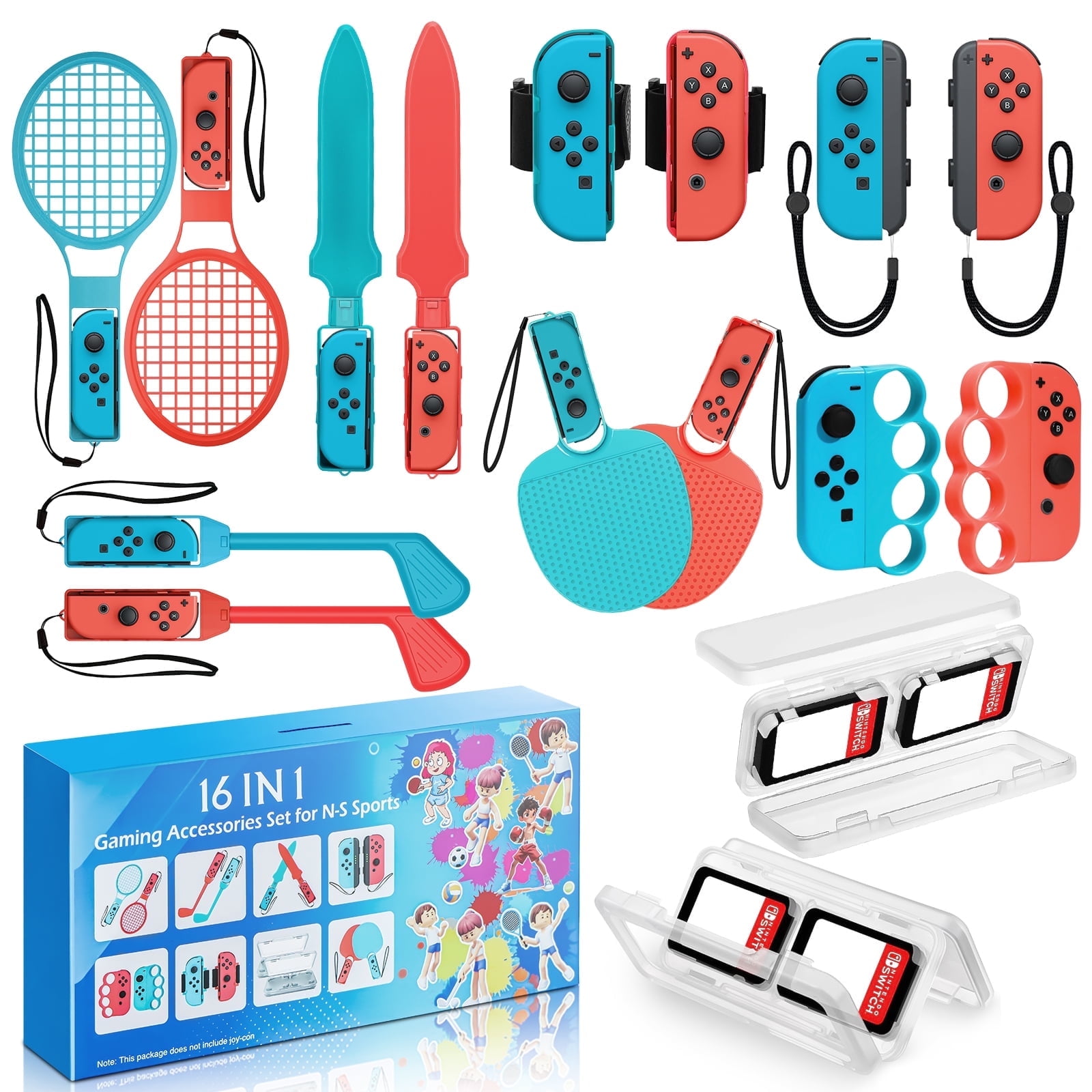 BRHE Nintendo Switch Sports Accessories 16 in 1 Nintendo Sports Accessories Bundle for Switch Sports Games,Family Accessories Kit for Switch/OLED Sports Games