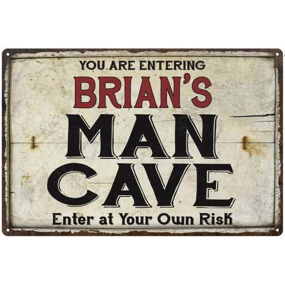 BRIAN'S Man Cave Sign Rustic Garage Decor Gift 8x12 Metal 108120035023