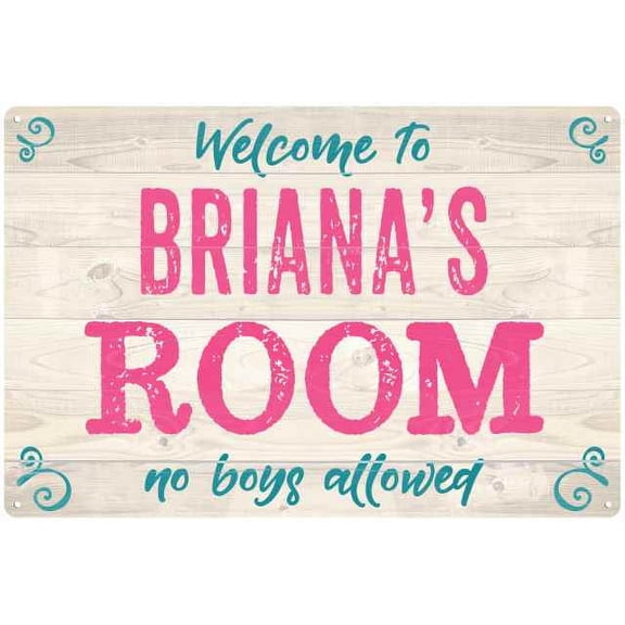 BRIANA'S Room Kids Bedroom Sign 8x12 Metal Sign 208120089463