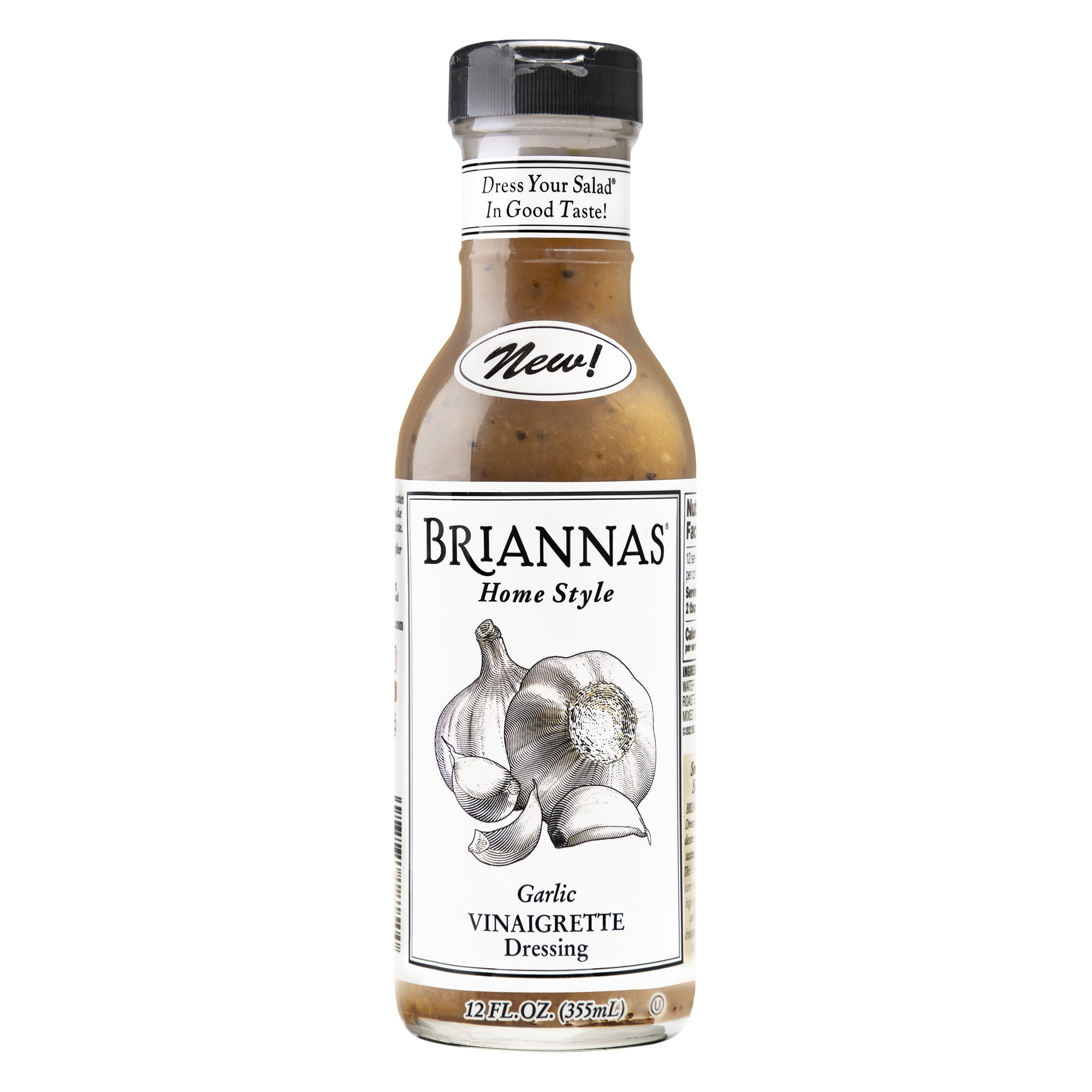 BRIANNAS Garlic Vinaigrette Dressing, 12 fl oz