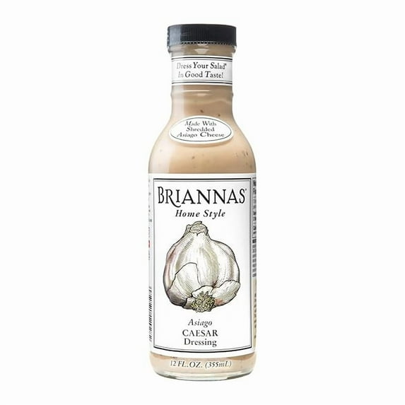 BRIANNAS - Home Style Asiago Caesar Dressing – Fine Salad Dressing made with Premium Ingredients - Gluten Free & Low Sugar Dressing - 12 oz. Bottle ( Pack of 2 )