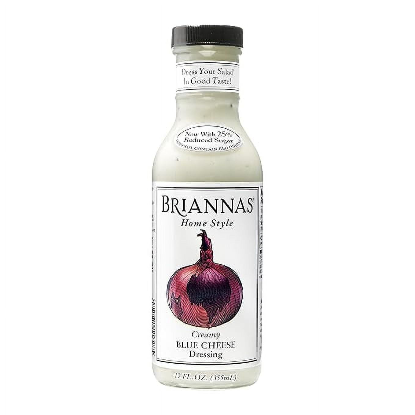 BRIANNAS - Home Style Creamy Blue Cheese Dressing  Fine Salad Dressing made with Premium Ingredients - Gluten Free & Low Sugar Dressing - 12 oz. Bottle