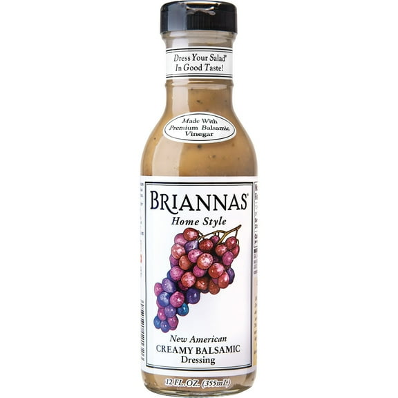 BRIANNAS Home Style New American Creamy Balsamic Salad Dressings, Gluten-Free, 12 fl oz(2 Packs)