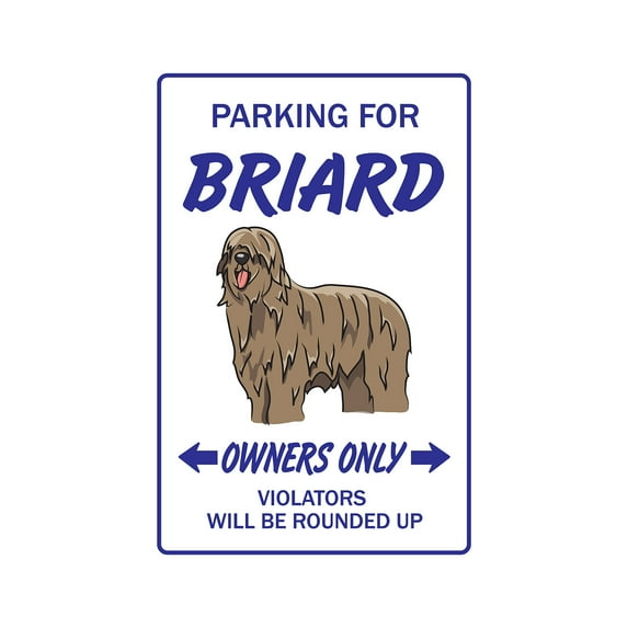 BRIARD Aluminum Sign dog pet parking Aluminum Signs herd groomer breeder | Indoor/Outdoor | 24" Tall